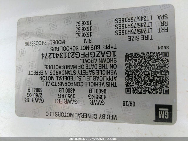 Chevrolet Express Passenger Lt 2018 1GAZGPFG2J1341274 Image 9