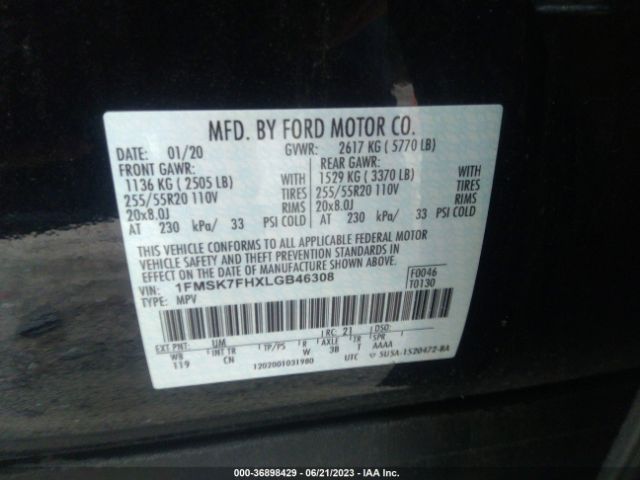 1FMSK7FHXLGB46308 Ford Explorer Limited