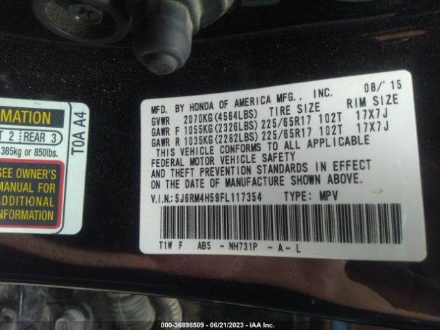 5J6RM4H59FL117354 Honda CR-V EX