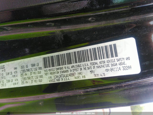1C4HJXFG4JW148907 Jeep Wrangler Unlimited Rubicon