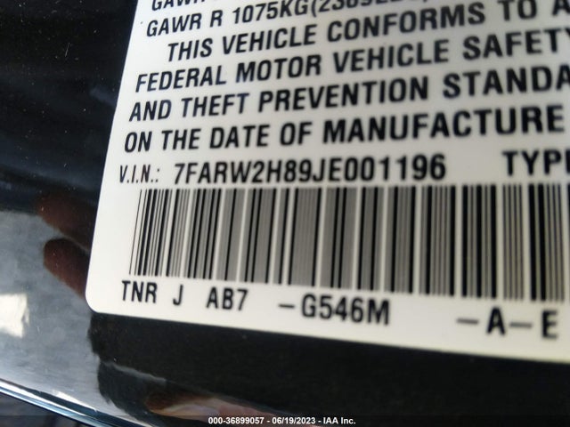 Honda Cr-v Ex-l 2018 7FARW2H89JE001196 Image 9