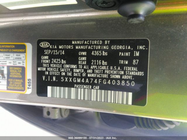 KIA Optima Lx 2015 5XXGM4A74FG403850 Image 9