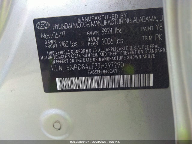 Hyundai ELANTRA SEL 2018 5NPD84LF7JH297290 Image 9