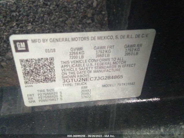 3GTU2NEC7JG284865 GMC Sierra 1500 Slt