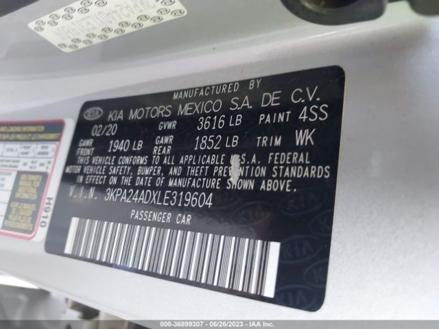 3KPA24ADXLE319604 KIA RIO S