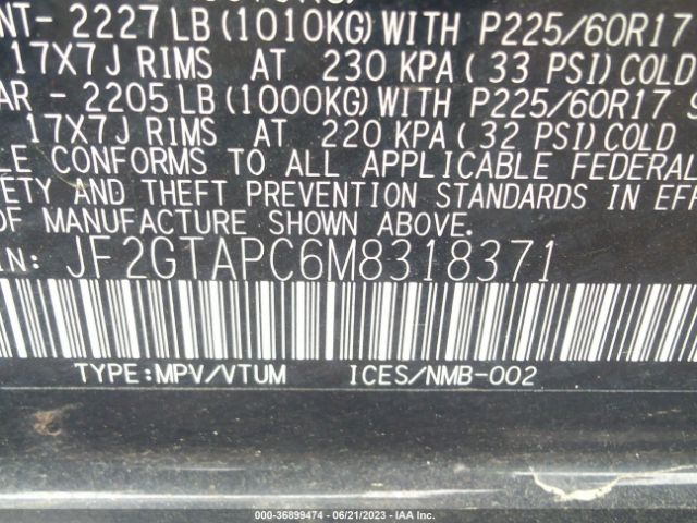 JF2GTAPC6M8318371 Subaru Crosstrek Premium