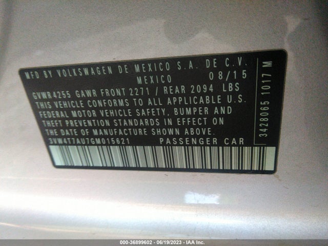3VW4T7AU7GM015621 Volkswagen GOLF GTI S