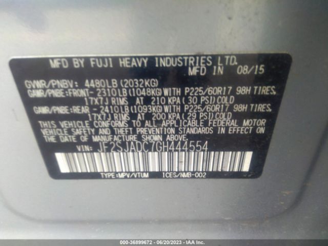 JF2SJADC7GH444554 Subaru Forester 2.5i Premium