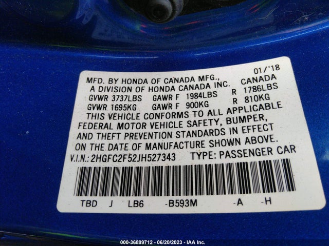 Honda Civic Sedan Lx 2018 2HGFC2F52JH527343 Image 11