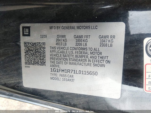 Chevrolet CAMARO 2SS 2020 1G1FH1R71L0115650 Image 9