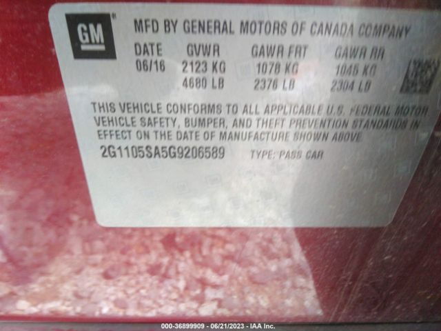 2G1105SA5G9206589 Chevrolet IMPALA 1LT