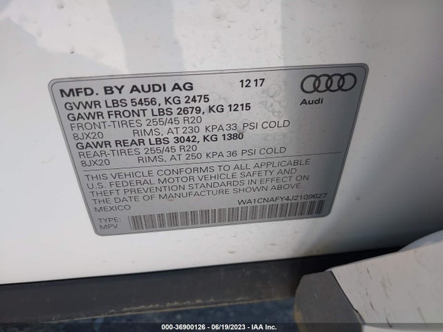 WA1CNAFY4J2109627 Audi Q5 Prestige/tech Prestige