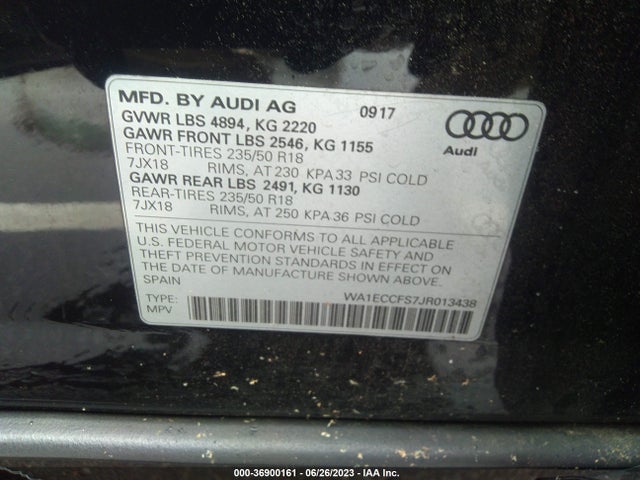 WA1ECCFS7JR013438 Audi Q3 Premium/sport Premium