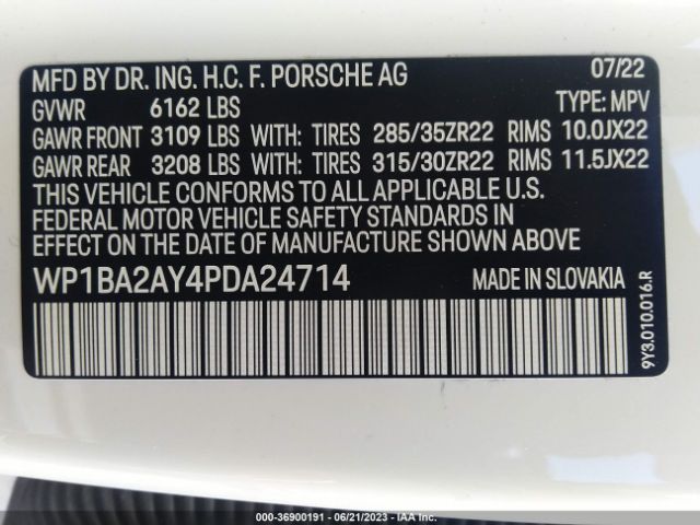 WP1BA2AY4PDA24714 Porsche Cayenne