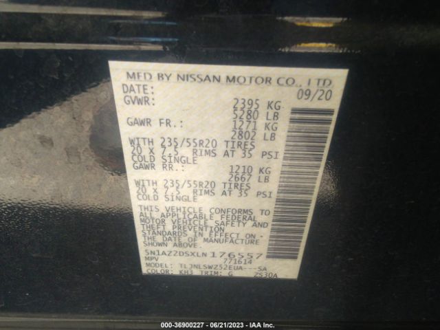 5N1AZ2DSXLN176557 Nissan Murano Platinum