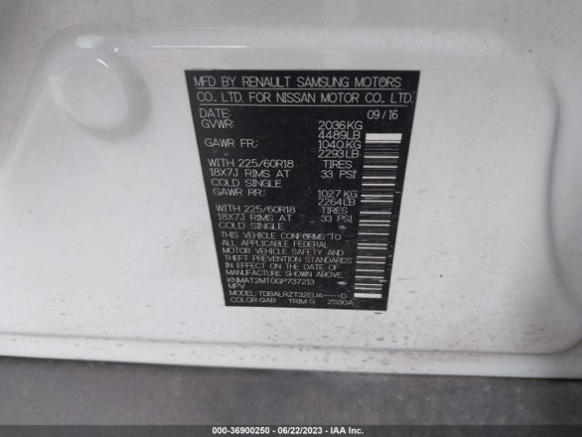 KNMAT2MT0GP737213 Nissan Rogue Sl