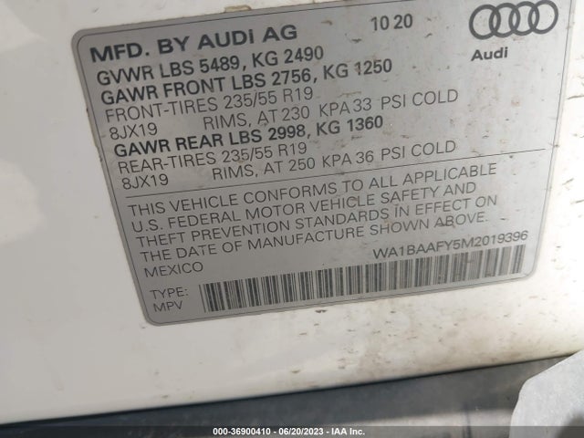 WA1BAAFY5M2019396 Audi Q5 Premium Plus