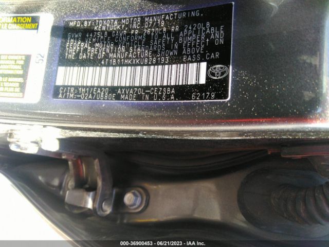 4T1B11HKXKU828193 Toyota CAMRY SE