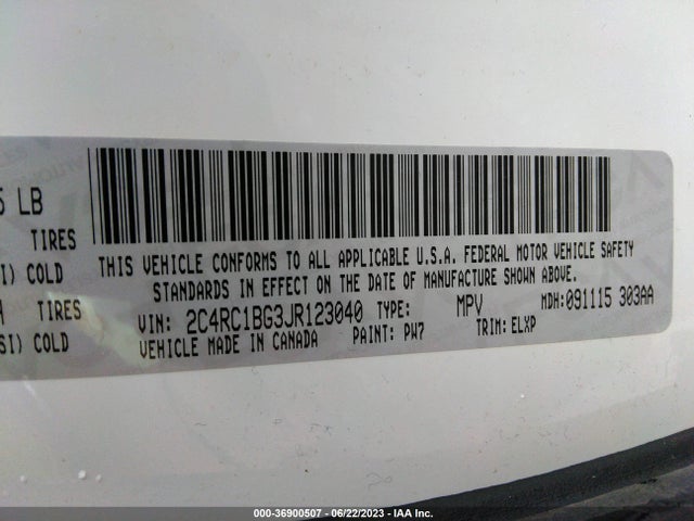 2C4RC1BG3JR123040 Chrysler Pacifica Touring L