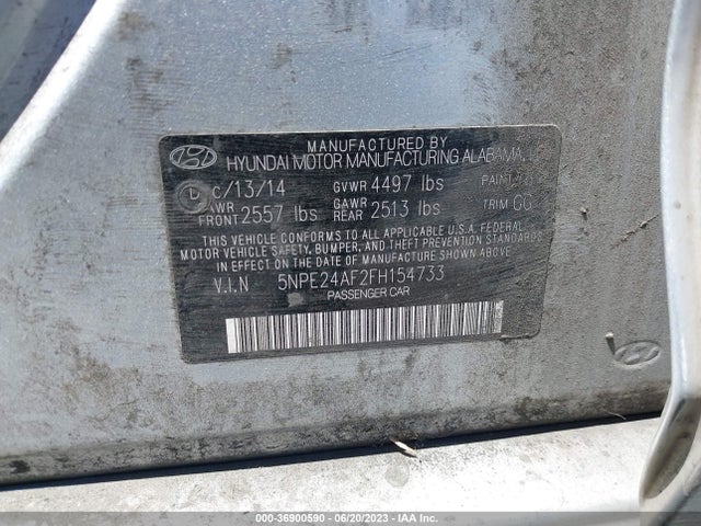 Hyundai Sonata 2.4l Se 2015 5NPE24AF2FH154733 Image 9
