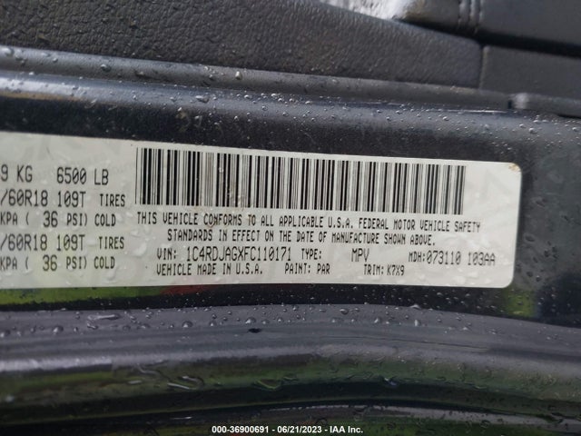 Dodge Durango Sxt 2015 1C4RDJAGXFC110171 Image 9