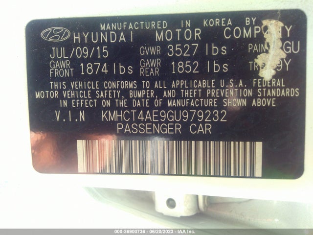 Hyundai ACCENT SE 2016 KMHCT4AE9GU979232 Image 10