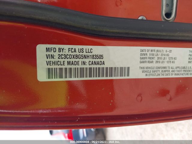 2C3CDXBG5NH183505 Dodge Charger Sxt