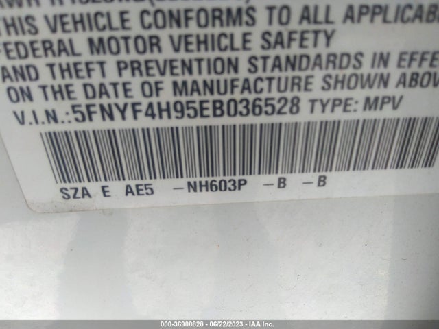 Honda Pilot Touring 2014 5FNYF4H95EB036528 Image 9
