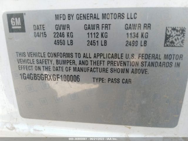 1G4GB5GRXGF100006 Buick Lacrosse Leather