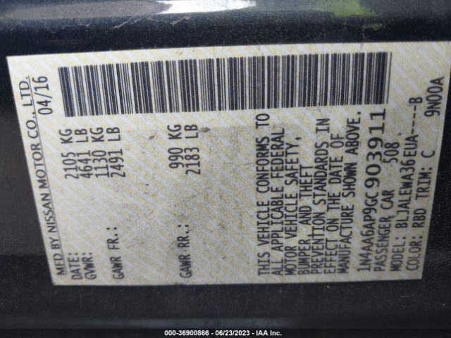 1N4AA6AP9GC903911 Nissan Maxima 3.5 Sl