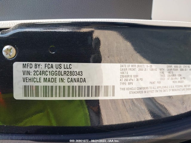 Chrysler Pacifica Limited 2020 2C4RC1GG0LR280343 Image 9