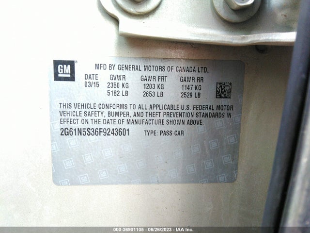 2G61N5S36F9243601 Cadillac XTS LUXURY