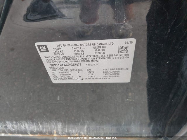 Chevrolet EQUINOX LT 2015 2GNFLGEK5F6358478 Image 10