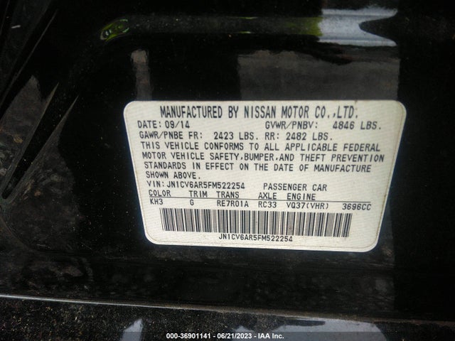JN1CV6AR5FM522254 Infiniti Q40