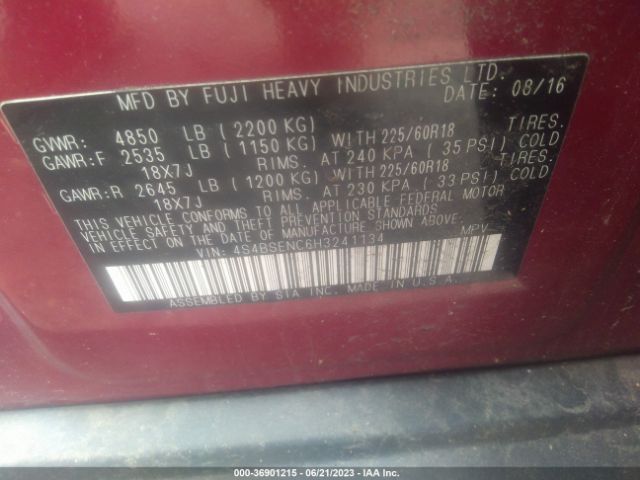 4S4BSENC6H3241134 Subaru Outback Limited