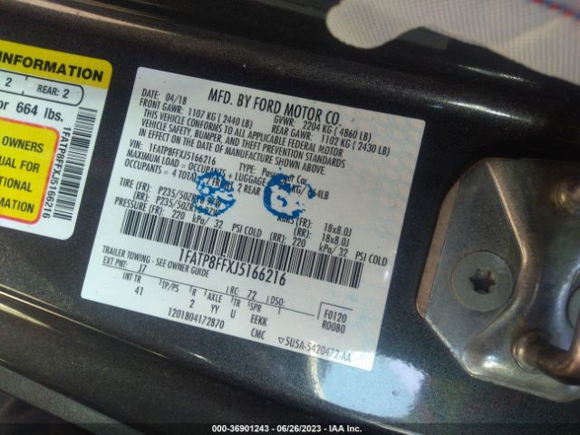 1FATP8FFXJ5166216 Ford Mustang Gt Premium