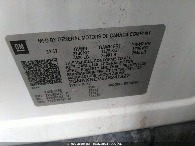 Chevrolet EQUINOX LS 2018 2GNAXREV5J6241822 Image 9