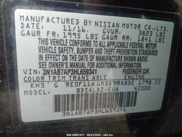 Nissan SENTRA SV 2017 3N1AB7AP3HL659341 Image 9