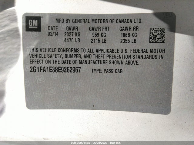 Chevrolet CAMARO LS 2014 2G1FA1E38E9262967 Image 15