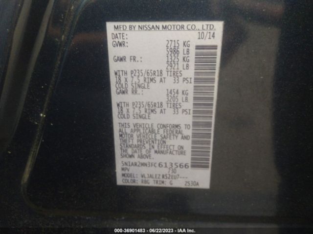 5N1AR2MN3FC613566 Nissan Pathfinder Sv