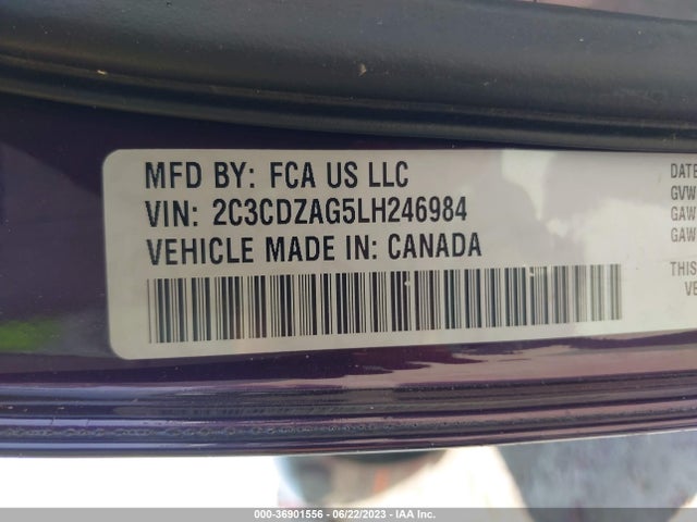 Dodge Challenger Sxt 2020 2C3CDZAG5LH246984 Image 9
