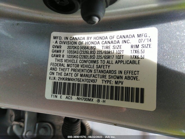 Honda Cr-v Ex-l 2014 2HKRM4H76EH702497 Image 9