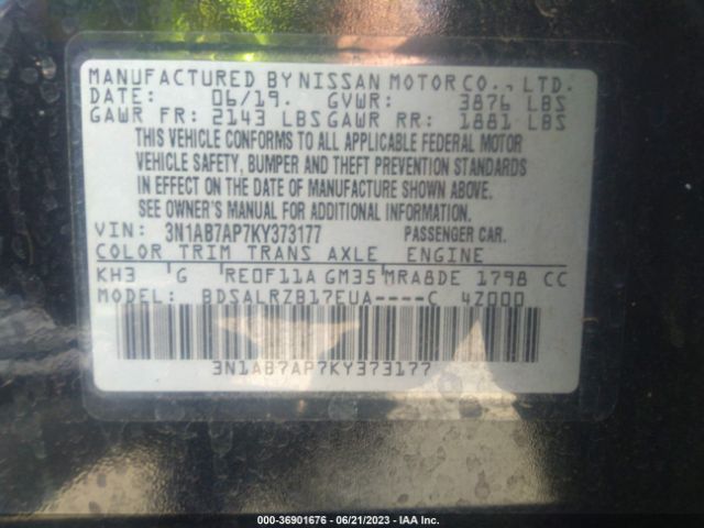3N1AB7AP7KY373177 Nissan SENTRA SR