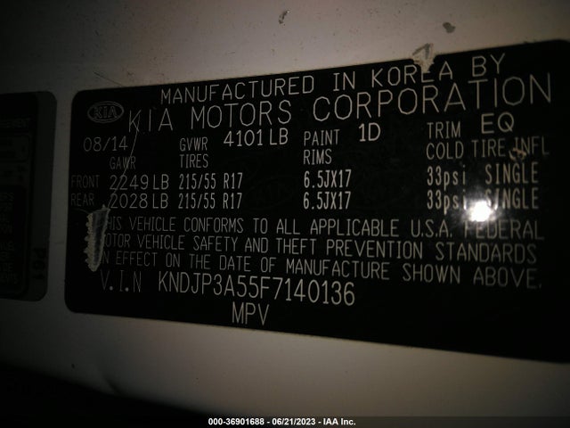 KIA SOUL + 2015 KNDJP3A55F7140136 Image 9