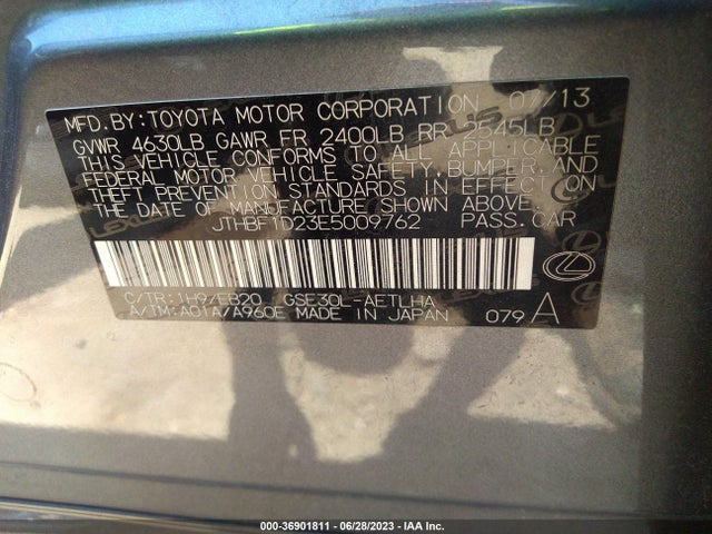 Lexus IS 250 2014 JTHBF1D23E5009762 Image 9