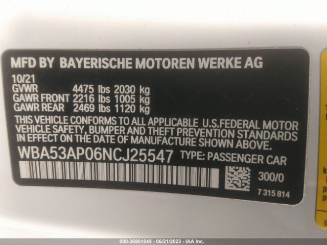 WBA53AP06NCJ25547 BMW 4 Series 430i