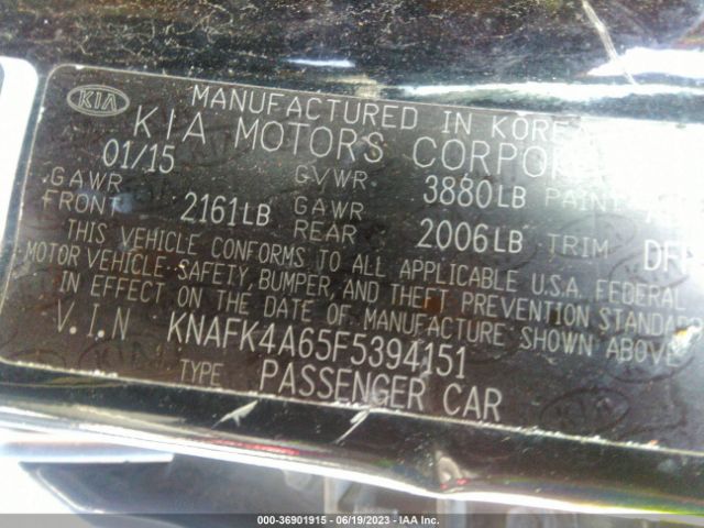 KNAFK4A65F5394151 KIA FORTE LX