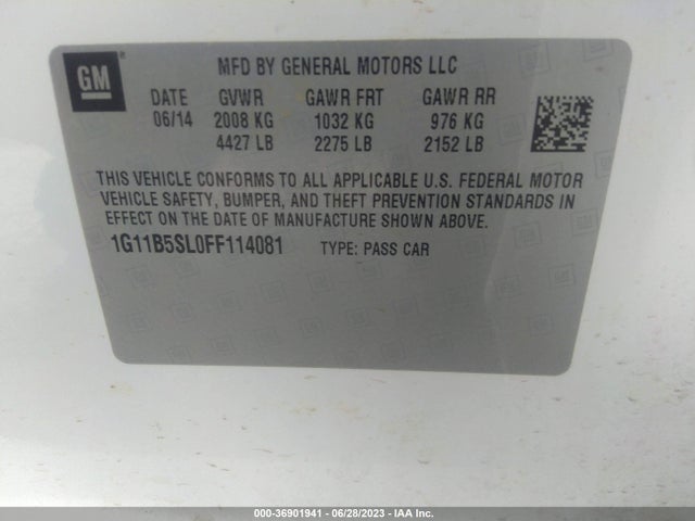 Chevrolet MALIBU LS 2015 1G11B5SL0FF114081 Image 15