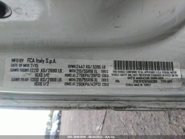 ZFBERFBT6F6A83919 RAM Promaster City Cargo Van Tradesman Slt