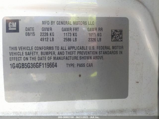 1G4GB5G36GF119664 Buick Lacrosse Leather